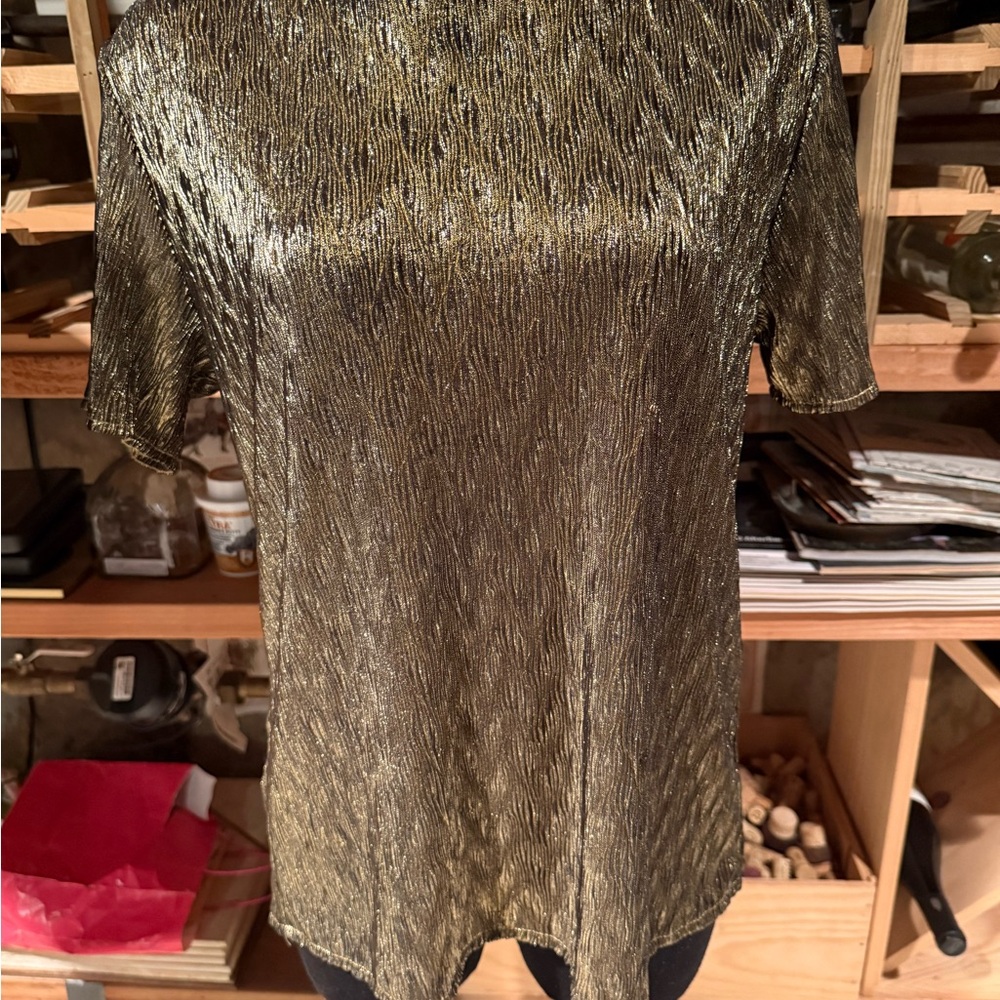 Vintage Notations Metallic Gold Short-Sleeve Tee
